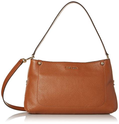 Calvin Klein Brown Pebble Leather Jackson Crossbody Bag