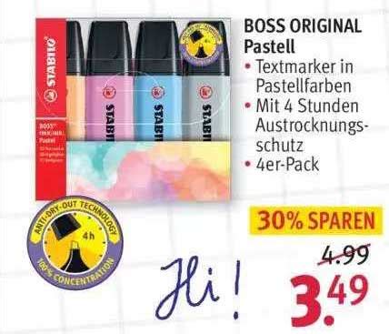 Boss Original Pastell Stabilo Angebot Bei ROSSMANN 1Prospekte De