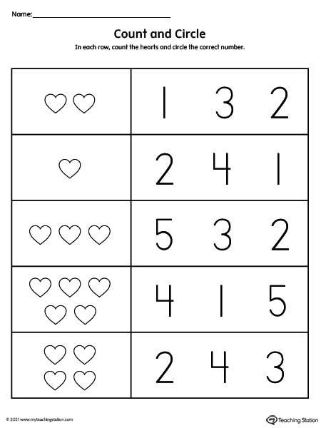 Count And Match Numbers 1 10 Worksheet For Preschoolers