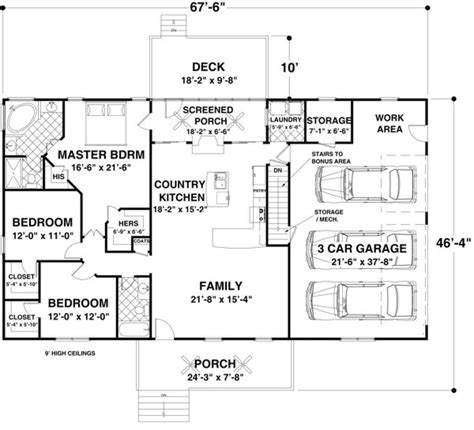 House Plan 036 00190 1600 Square Feet 3 Bedrooms 2 Bathrooms