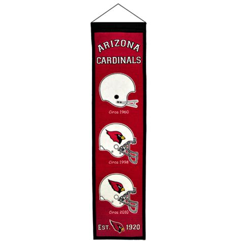 Arizona Cardinals Logo Evolution Heritage Banner Palm Beach Autographs Llc