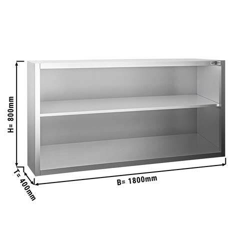 Szafka ścienna PREMIUM ze stali nierdzewnej 1800x400 mm bez drzwi