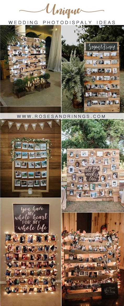 Rustic Wooden Pallets Weding Photo Display Ideas Roses And Rings