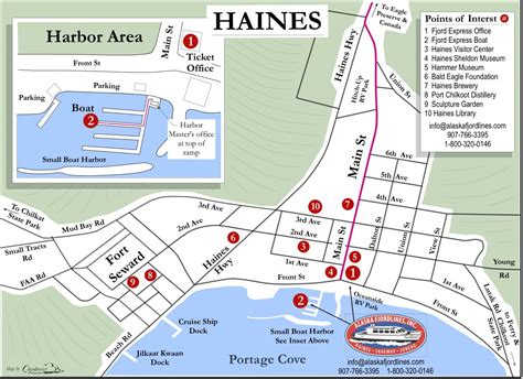 Haines City Map - Fjord Express to Juneau - 1-800-320-0146