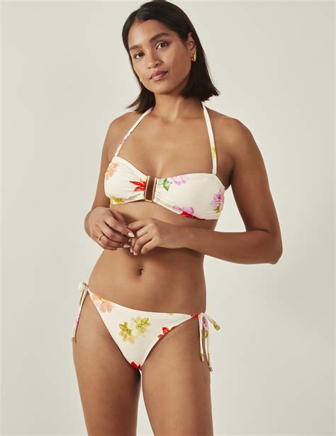 Floral Padded Bandeau Bikini Top ACCESSORIZE M S