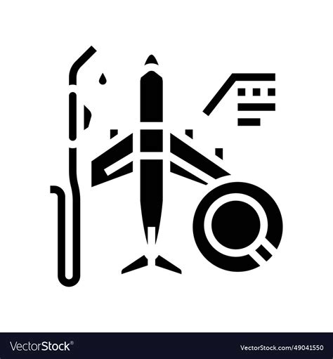 Fuel Analysis Aircraft Glyph Icon Royalty Free Vector Image