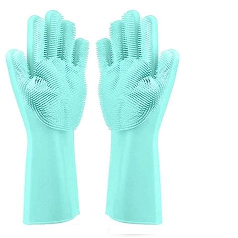 Cartshopper Dishwashing Gloves With Wash Scrubber Magic Silicone