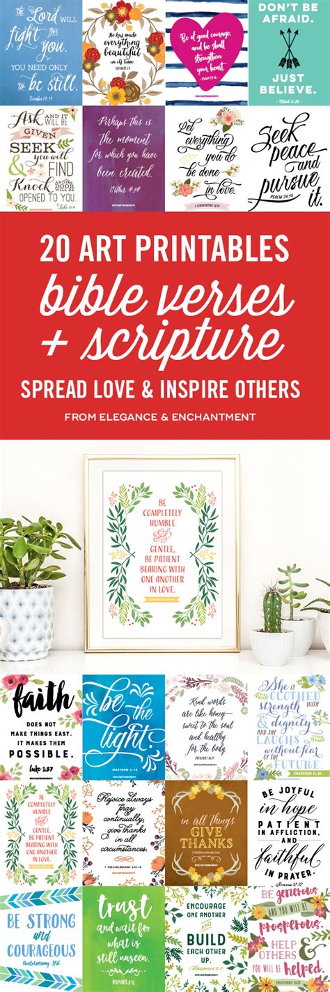 20 Bible Verse And Scripture Art Printables Elegance And Enchantment