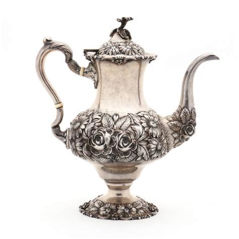 A Stieff Repousse Sterling Silver Coffee Pot Lot 2038 Fine Silver