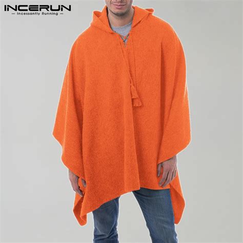 Buy Incerun Autumn Winter Men S Long Sleeve Casual Hooded Cloak Cape