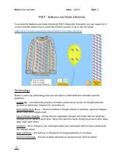 Understanding Balloons And Static Electricity PhET Simulation Course