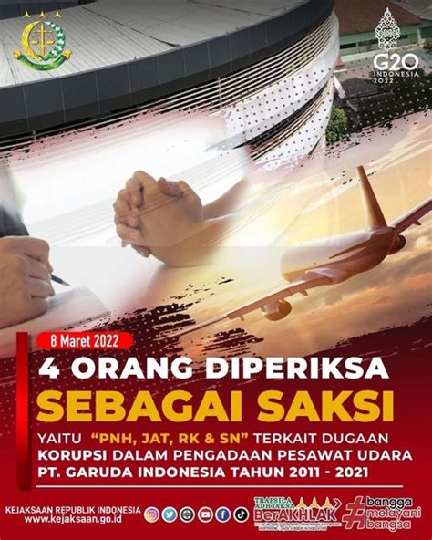 Saksi Diperiksa Kejaksaan Agung Terkait Dugaan Pidana Korupsi Pt