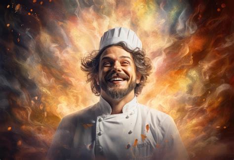 Premium AI Image | Portrait of a laughing chef