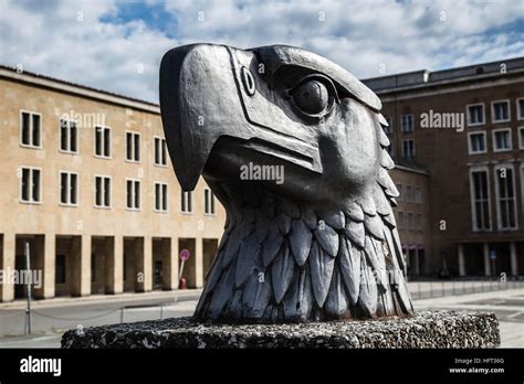 The eagle head statue at Tempelhof airport, Berlin, Germany Stock Photo ...