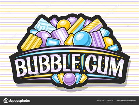 Vector Logo Bubble Gum Dark Decorative Signboard Illustration Variety ...