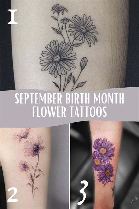 September Birth Flower Tattoo Ideas {The Aster} - Tattoo Glee