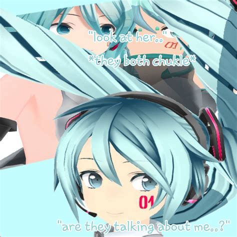 Miku v3 and v4x talks about miku v1 by nickiminaj186 on DeviantArt