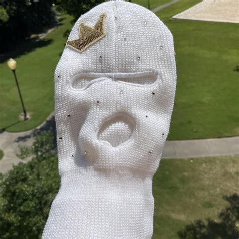Bedazzled White Ski Mask🤍 Perfect For A Spring Depop