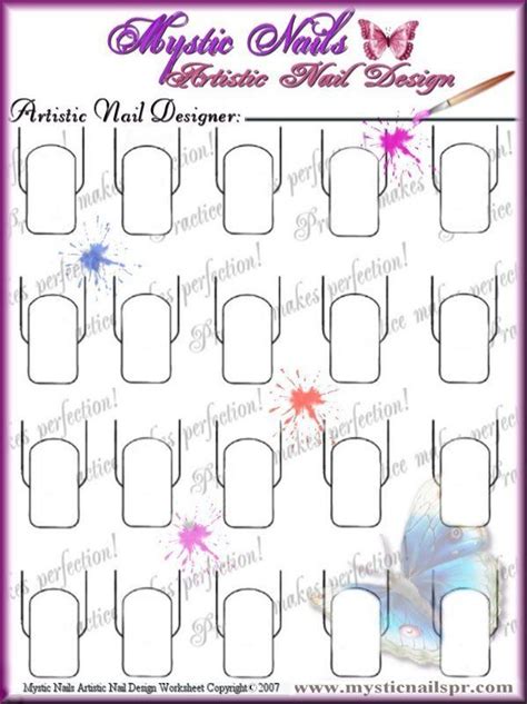 Nail Art Practice Sheet Printable Nail Art Practice Sheet Printable