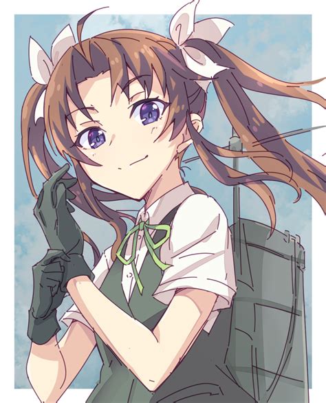 Safebooru 1girl Adjusting Clothes Adjusting Gloves Ahoge Bangs Black Gloves Brown Hair Closed