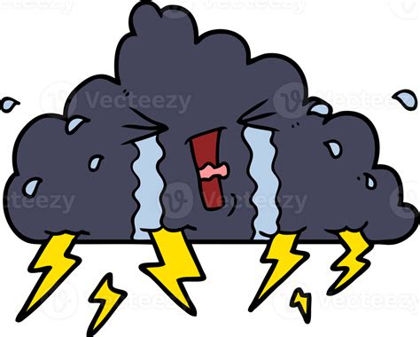 Cartoon Thundercloud Drawing 46723304 Png