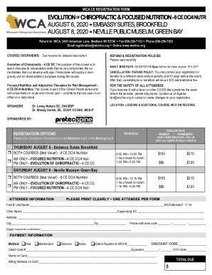 Fillable Online Fillable Online Refund Registration Policies Wca Ce