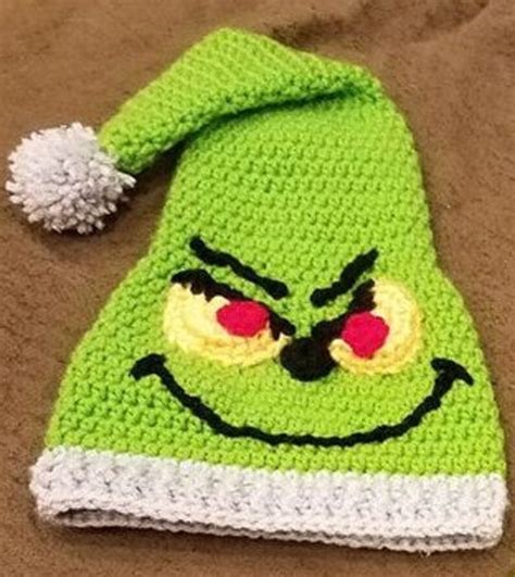 Deluxe Crocheted Grinch Hat Etsy