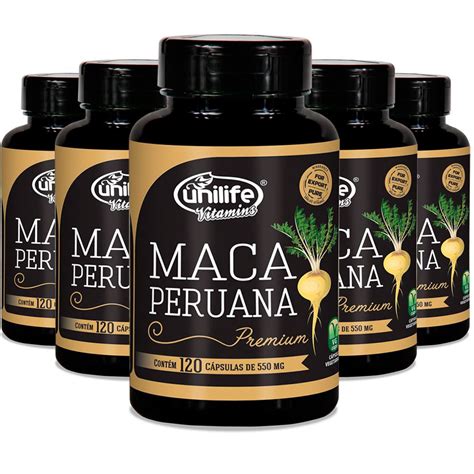 Kit 5 Maca Peruana Premium Unilife 120 Cápsulas em Promoção na Americanas