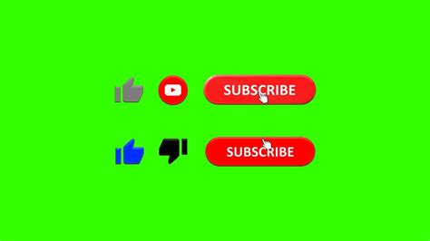 Green Screen Subscribe Buttons Smooth Animations Sound Effects