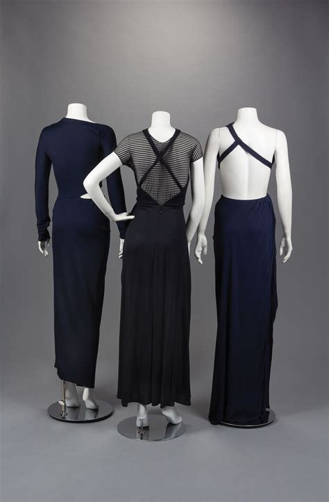 Three Geoffrey Beene Evening Dresses 1992 97 The First Navy Wool