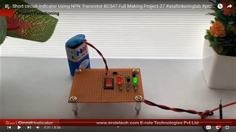 Short Circuit Indicator Using NPN Transistor BC547 One Stop For All