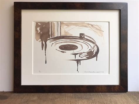 Record Player Print Sepia Record Player Wall Art Record Lover T