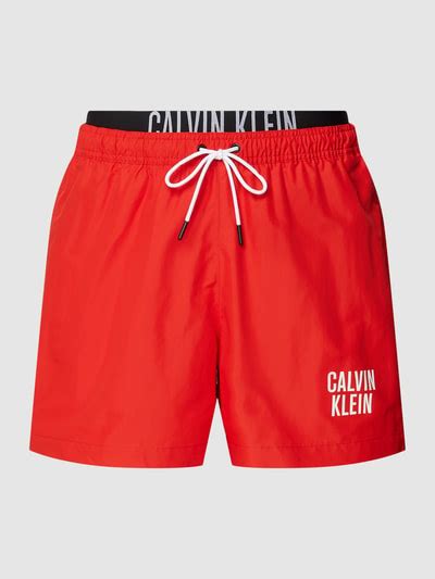 Calvin Klein Underwear Badehose Mit Label Details Rot Online Kaufen