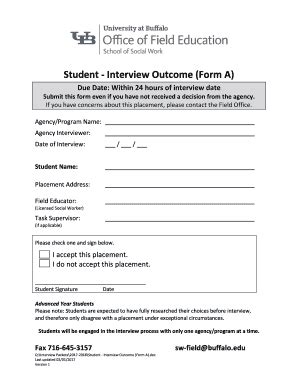 Fillable Online Interview Packet - UB School of Social Work ... 
