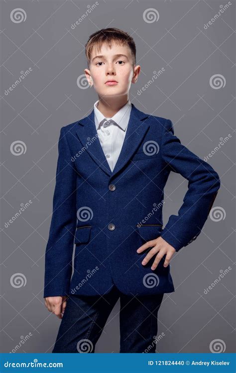 Boy In Elegant Jacket Stock Photo Image Of Joyful Imposing 121824440