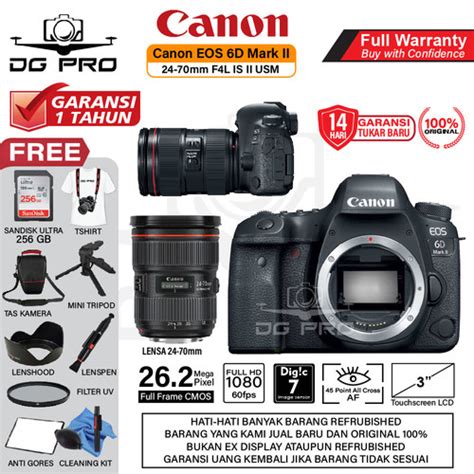 Jual Canon EOS 6D Mark II Kit EF 24 105MM F4 L IS II USM Canon 6DII