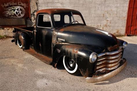 Slammed Chevy Hot Rat Street Rod Patina Pickup Air Ride Bagged C