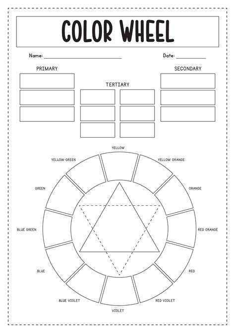 Color Wheel Worksheet Color Theory Worksheet Color Theory Art Color