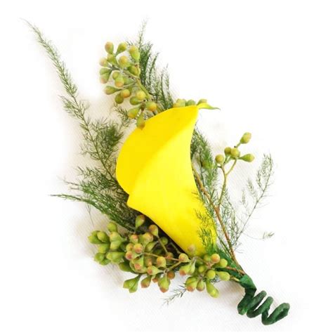Yellow Wedding Corsages And Boutonnieres 12pc