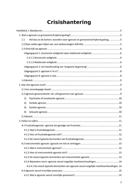 Samenvatting Crisishantering Crisishantering Hoofdstuk Studocu