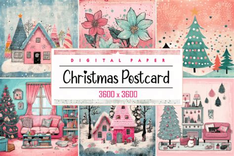 Vintage Christmas Postcard Graphic by Printable Design · Creative Fabrica