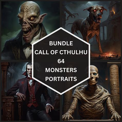 64 Monster Portraits, Call of Cthulhu, Lovecraft Digital Art, Bundle ...