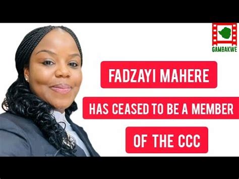 Shocking Fadzayi Mahere Has Ceased To Be A Member Of The Ccc Youtube