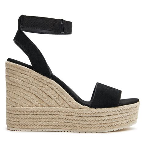 Espadrilles Calvin Klein Jeans Wedge Sandal Su Mg Btw YW0YW01026 Fekete