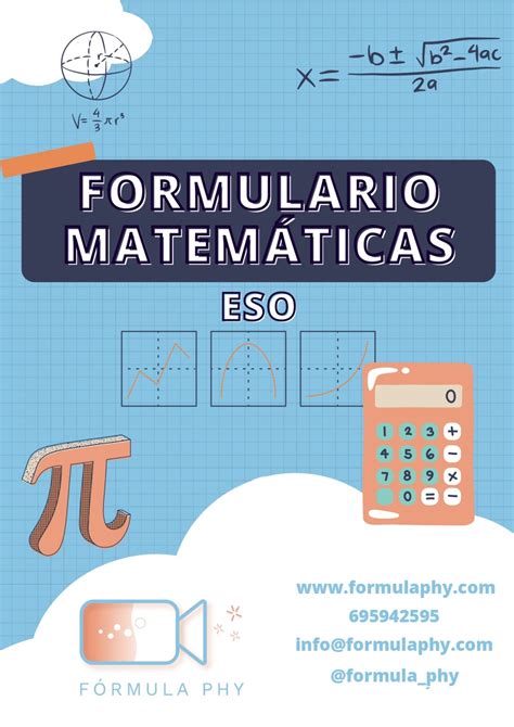 Formulario de matemáticas ESO Fórmula Phy