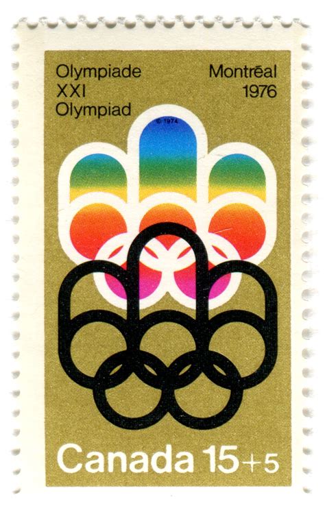 Montreal 1976 Olympiade Stamp Metallic Gold Postage Stamp Art Stamp Postage Stamps