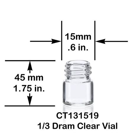 50 Clear Glass Vials W Screw Caps 15 X 19 Mm 1 3 Dram 1 24 Oz 1 25 Ml Ebay