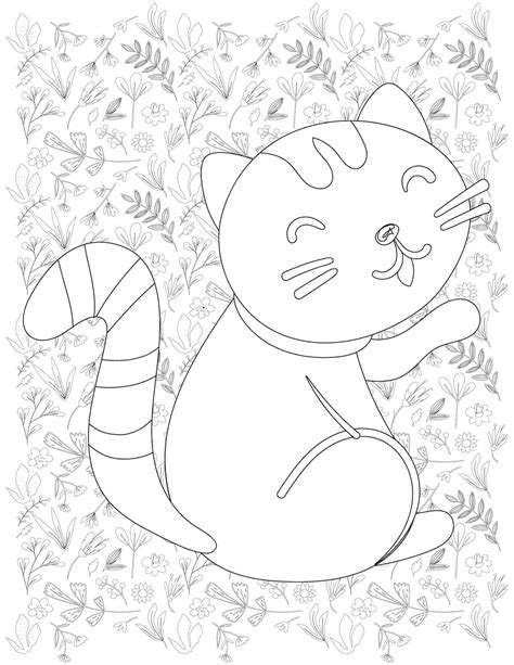 Desenho De Gato Para Colorir Vetor Premium