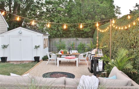 Outdoor String Lights Hamptons Inspired Backyard Reveal City