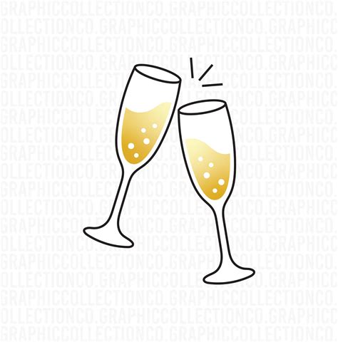 Champagne Glasses Clipart SVG PNG EPS Champagne Glasses Svg New